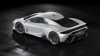 Markasız, jenerik konsept bir arabanın 3 boyutlu çizimi