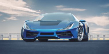 Markasız, jenerik konsept bir arabanın 3 boyutlu çizimi