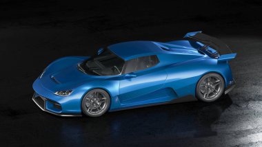 Markasız, jenerik konsept bir arabanın 3 boyutlu çizimi