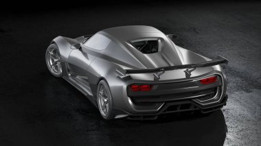 Markasız, jenerik konsept bir arabanın 3 boyutlu çizimi