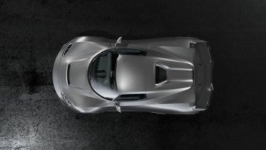 Markasız, jenerik konsept bir arabanın 3 boyutlu çizimi