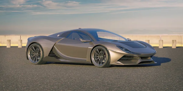 Rendering Una Concept Car Generica Senza Marchio — Foto Stock