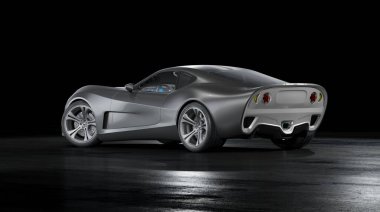 Markasız, jenerik konsept bir arabanın 3 boyutlu çizimi