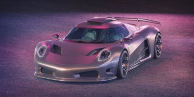 Markasız, jenerik konsept bir arabanın 3 boyutlu çizimi