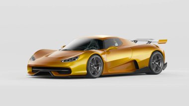 Markasız, jenerik konsept bir arabanın 3 boyutlu çizimi