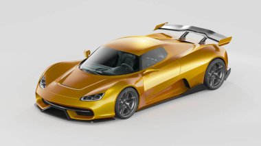 Markasız, jenerik konsept bir arabanın 3 boyutlu çizimi