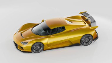 Markasız, jenerik konsept bir arabanın 3 boyutlu çizimi