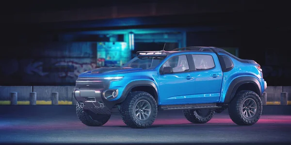 Markasız bir kamyonetin 3 boyutlu görüntülemesi 