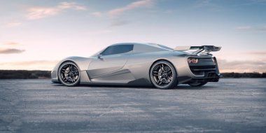 Markasız, jenerik konsept bir arabanın 3 boyutlu çizimi