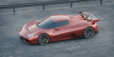 Markasız, jenerik konsept bir arabanın 3 boyutlu çizimi