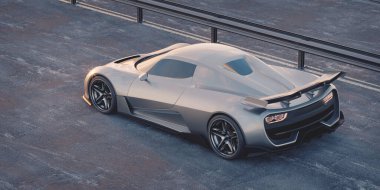 Markasız, jenerik konsept bir arabanın 3 boyutlu çizimi