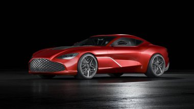 Markasız, jenerik konsept bir arabanın 3 boyutlu çizimi