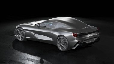 Markasız, jenerik konsept bir arabanın 3 boyutlu çizimi