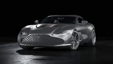 Markasız, jenerik konsept bir arabanın 3 boyutlu çizimi