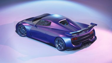 Markasız, jenerik konsept bir arabanın 3 boyutlu çizimi