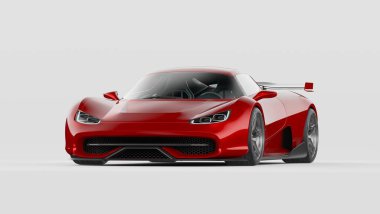 Markasız, jenerik konsept bir arabanın 3 boyutlu çizimi