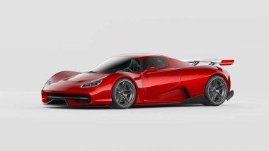 Markasız, jenerik konsept bir arabanın 3 boyutlu çizimi