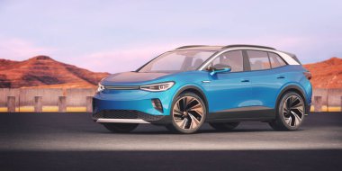 Markasız bir SUV 'un 3 boyutlu görüntülemesi 