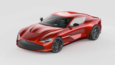 Markasız, jenerik konsept bir arabanın 3 boyutlu çizimi