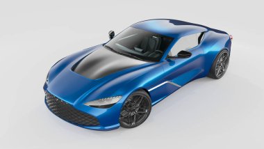 Markasız, jenerik konsept bir arabanın 3 boyutlu çizimi