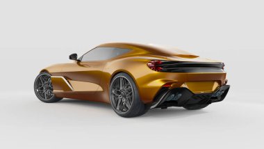 Markasız, jenerik konsept bir arabanın 3 boyutlu çizimi