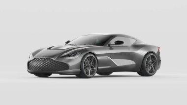 Markasız, jenerik konsept bir arabanın 3 boyutlu çizimi