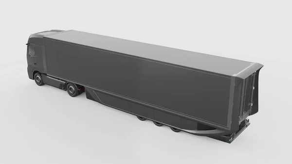 ブランドのない一般的なコンセプトトラックの3Dレンダリング 電気自動運転車 — ストック写真