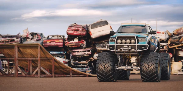 Rendu Camion Monstre Générique Sans Marque Faisant Des Cascades — Photo