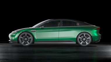 Markasız, jenerik konsept bir arabanın 3 boyutlu çizimi