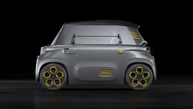 Markasız küçük şehir arabasının 3 boyutlu çizimi