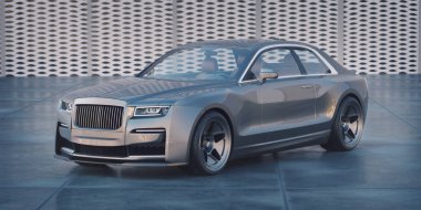 Markasız, jenerik bir arabanın 3D görüntülemesi 