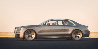 Markasız, jenerik bir arabanın 3D görüntülemesi 