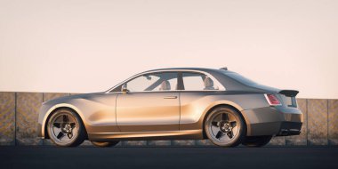 Markasız, jenerik bir arabanın 3D görüntülemesi 