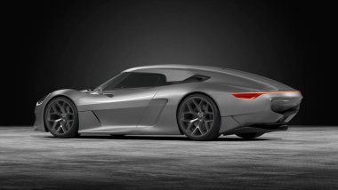 Markasız, jenerik konsept bir arabanın 3 boyutlu çizimi