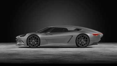 Markasız, jenerik konsept bir arabanın 3 boyutlu çizimi