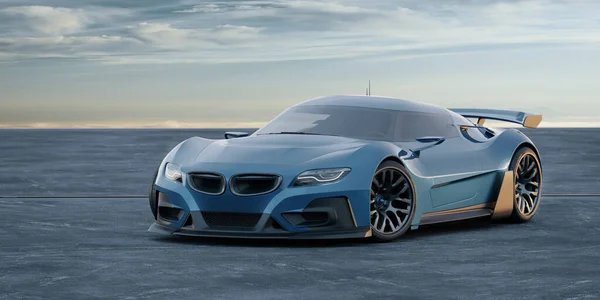 Markasız, jenerik konsept bir arabanın 3 boyutlu çizimi