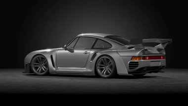 Markasız, jenerik konsept bir arabanın 3 boyutlu çizimi