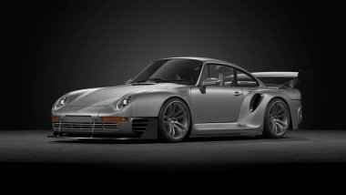 Markasız, jenerik konsept bir arabanın 3 boyutlu çizimi