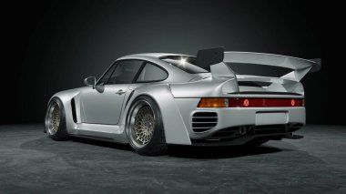 Markasız, jenerik konsept bir arabanın 3 boyutlu çizimi