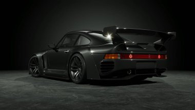 Markasız, jenerik konsept bir arabanın 3 boyutlu çizimi