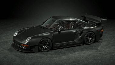 Markasız, jenerik konsept bir arabanın 3 boyutlu çizimi