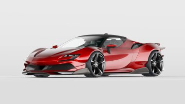 Markasız, jenerik konsept bir arabanın 3 boyutlu çizimi