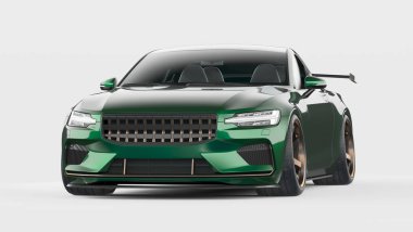 Markasız, jenerik konsept bir arabanın 3 boyutlu çizimi