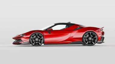 Markasız, jenerik konsept bir arabanın 3 boyutlu çizimi