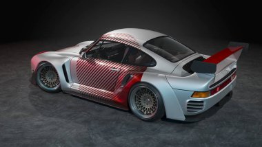 Markasız, jenerik konsept bir arabanın 3 boyutlu çizimi