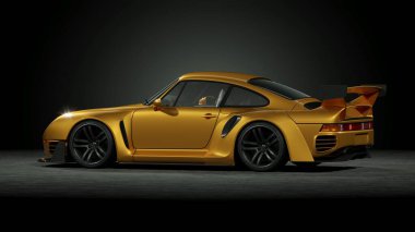 Markasız, jenerik konsept bir arabanın 3 boyutlu çizimi