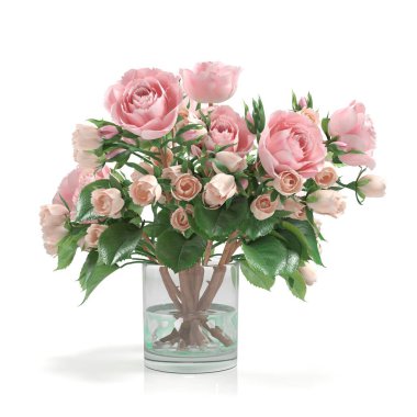 Saksıda 3 boyutlu çiçek ve süs bitkileri.