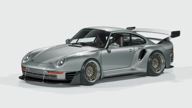 Markasız, jenerik konsept bir arabanın 3 boyutlu çizimi