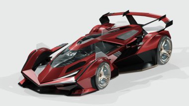 Markasız, jenerik konsept bir arabanın 3 boyutlu çizimi