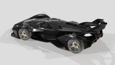 Markasız, jenerik konsept bir arabanın 3 boyutlu çizimi